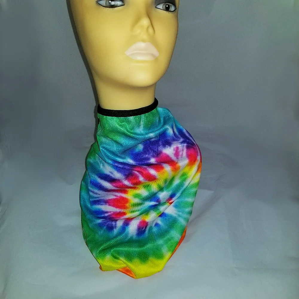 Rainbow Tie Dye Print Neck Gaiter/Face Mask